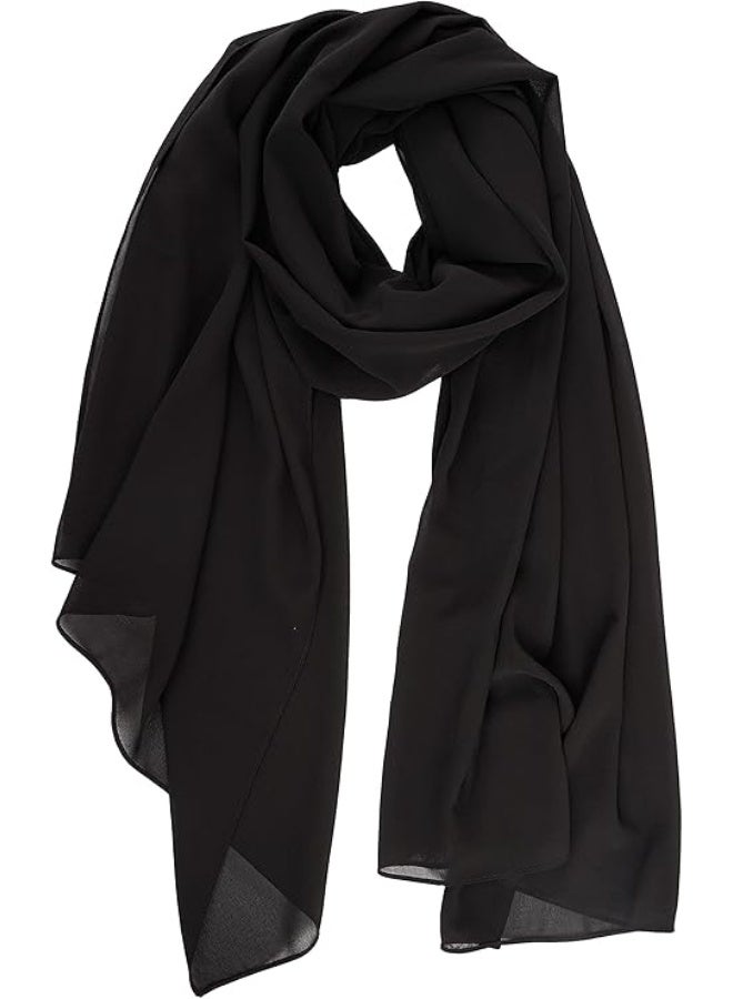 أمياي وشاح شيفون أسود للنساء المسلمات | حجاب أنيق وخفيف للاستخدام اليومي والمناسبات - Image 1